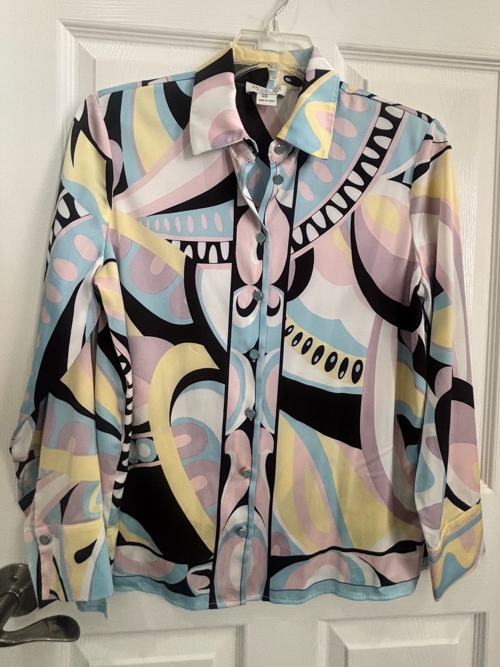 Rachel Zoe Multicolor Abstract Print Button-Down Shirt